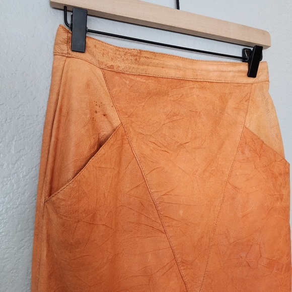 Vintage Winlet Leather Pencil Skirt - Picture 4 of 8